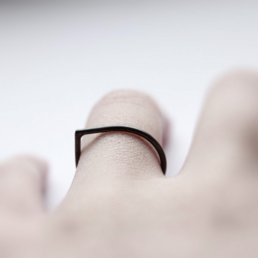 Thorn . oxidized sterling silver ring