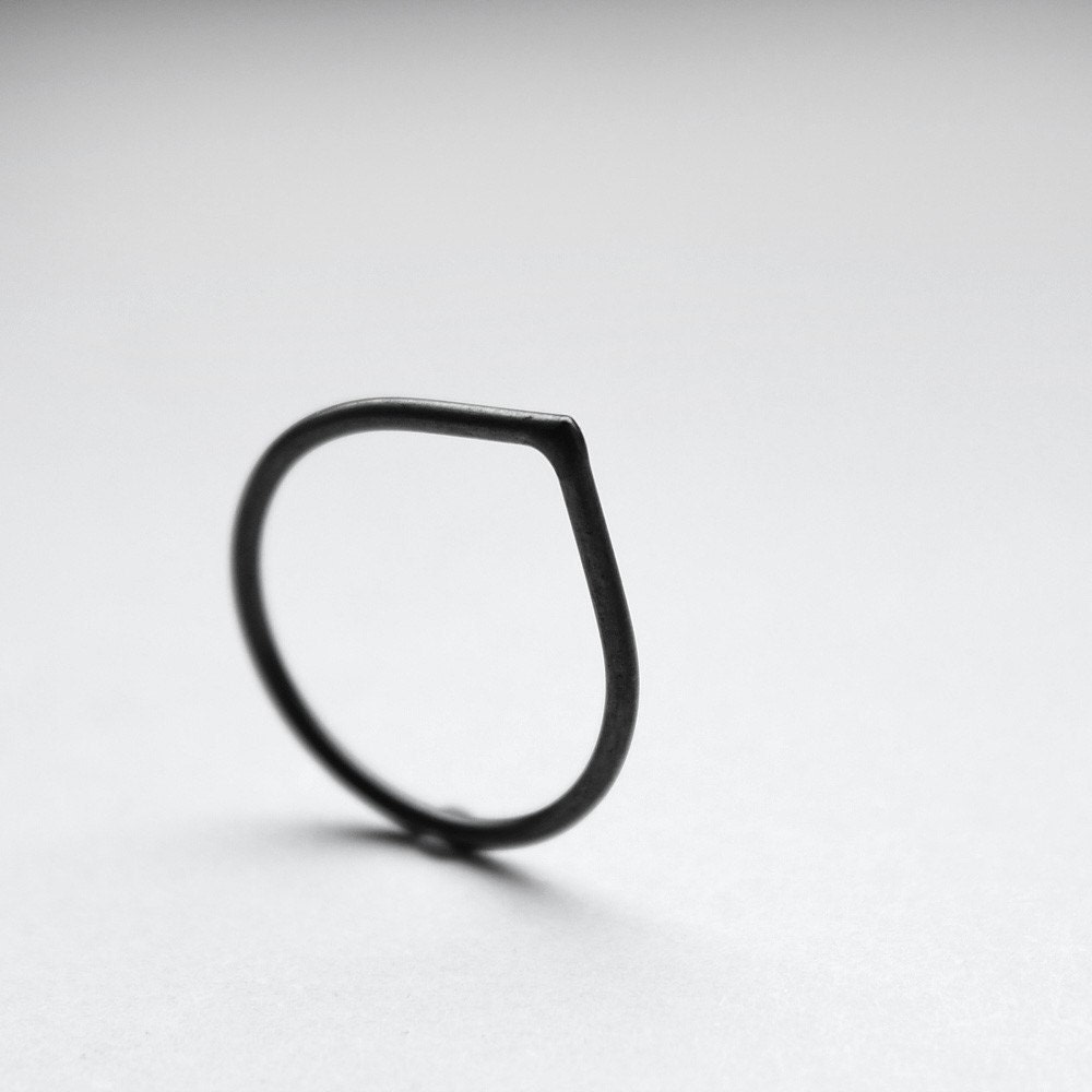 Thorn . oxidized sterling silver ring