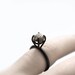RESERVED Eye II . rough diamond oxidized sterling silver ring