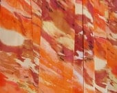 Burnt Orange Art Print Polyester Chiffon--One Yard