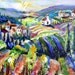 Landscape Rolling Hills Painting 14 x 18 Original Painting Fine Art by Elaine Cory