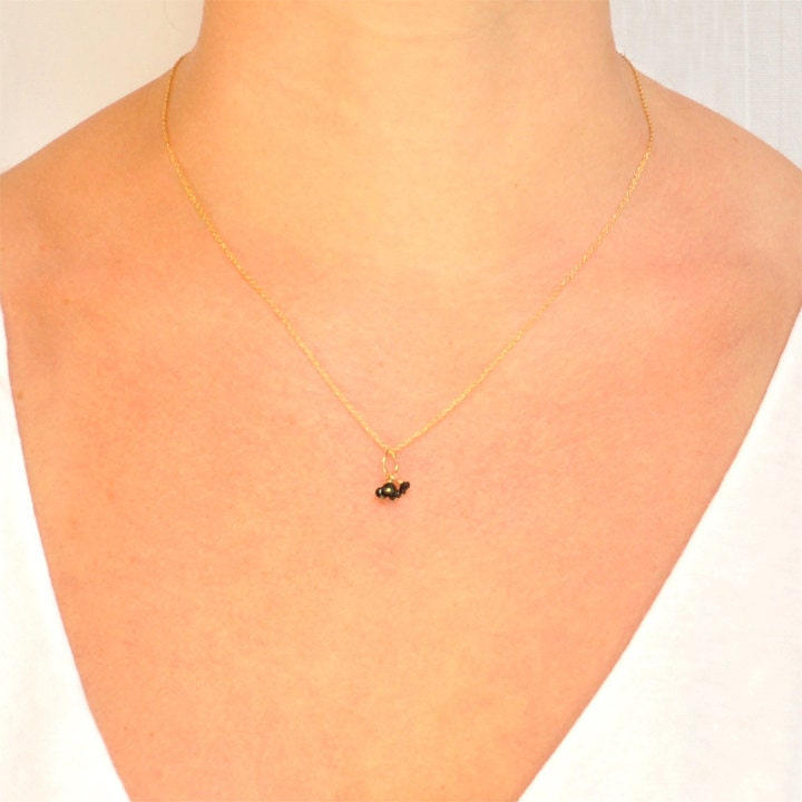 TIny Glistening Black Spinel Irina Necklace