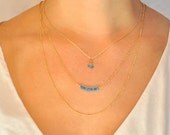 TIny Dark Blue Apatite Irina Necklace