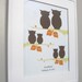Family Tree Print - owl print, 11x14 print, family tree, silhouette, grey, gray, teal, woodland