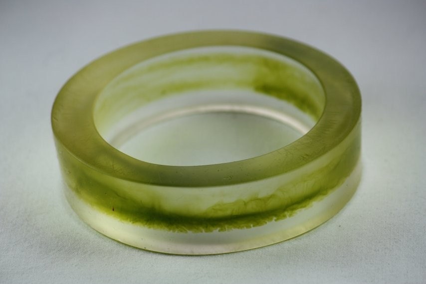 Resin Bracelet Bangle Layered Lime Green
