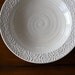 Pottery Rose Platter Cream Large Serving Dish White Ceramic Carved