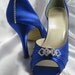 Something Blue Bridal Shoes with Crystal Brooch Bridesmaids Blue Shoes Over 100 Custom Color Choices