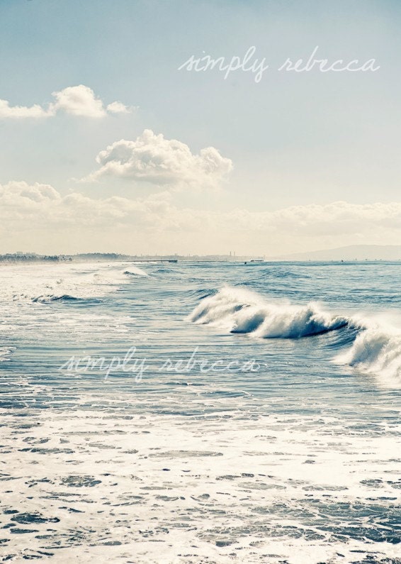 Ocean Waves off Santa Monica Pier Photograph