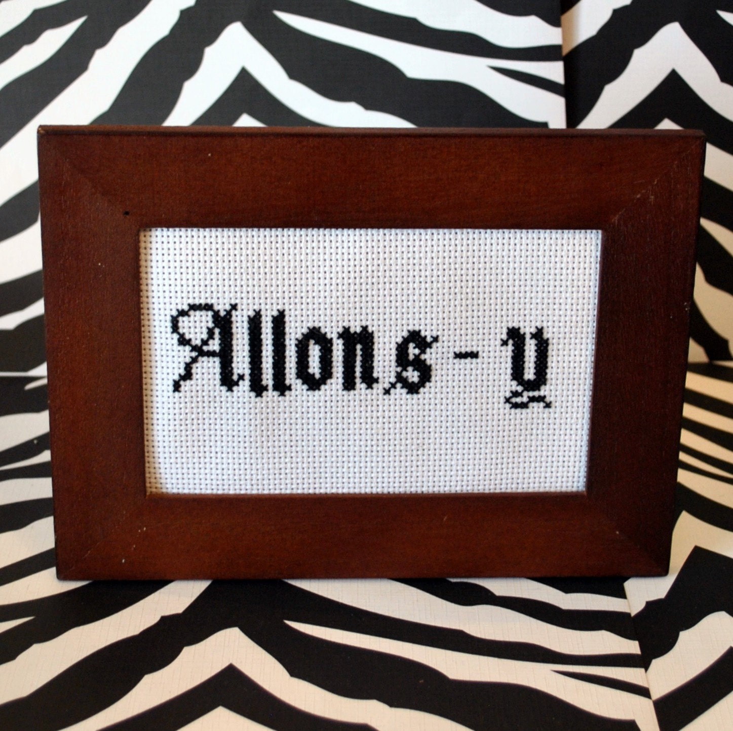 Allons-y Framed Cross Stitch