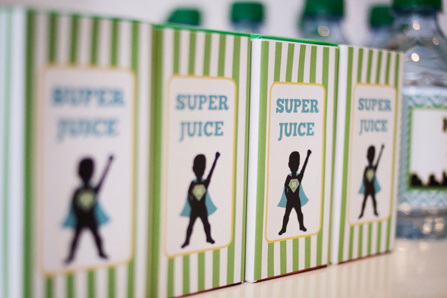 DIY Printable Juice Box Wraps - Superhero Party