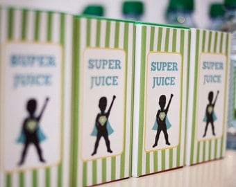 DIY Printable Juice Box Wraps - Superhero Party