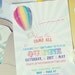 Rainbow Hot Air Balloon Birthday Invitation- Printable