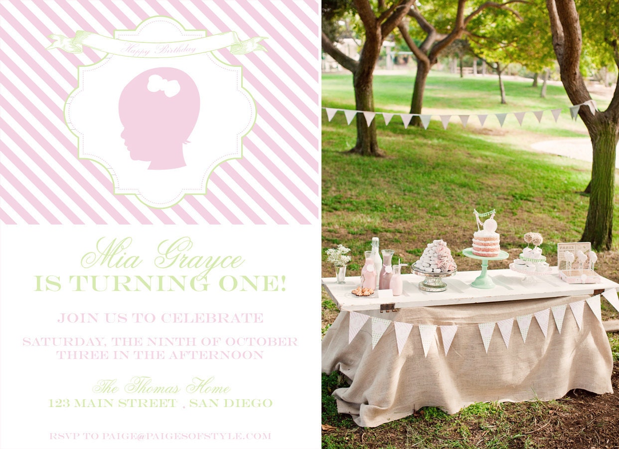 DIY Printable Custom Silhouette Birthday Invitation
