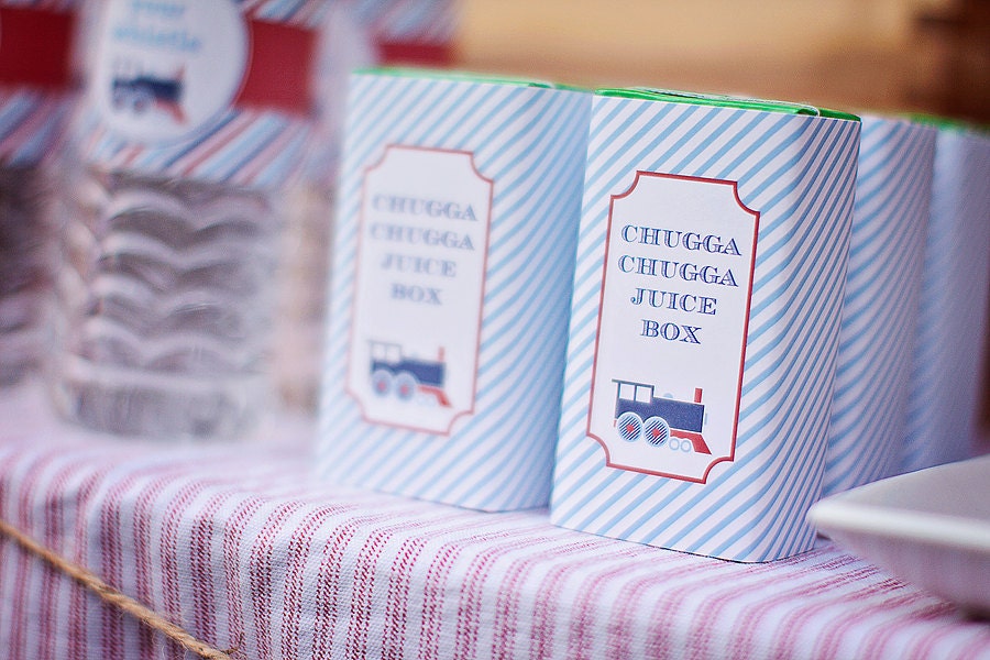 Train Juice Box Labels- Printable