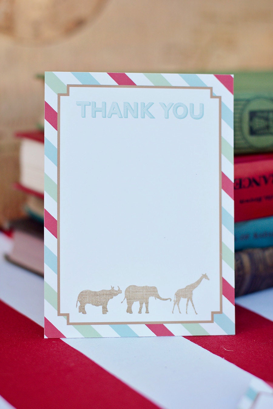 DIY Printable Thank You Card - Zoo/Safari Party