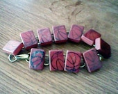 Vintage Wood Dark Red Basketball Bracelet