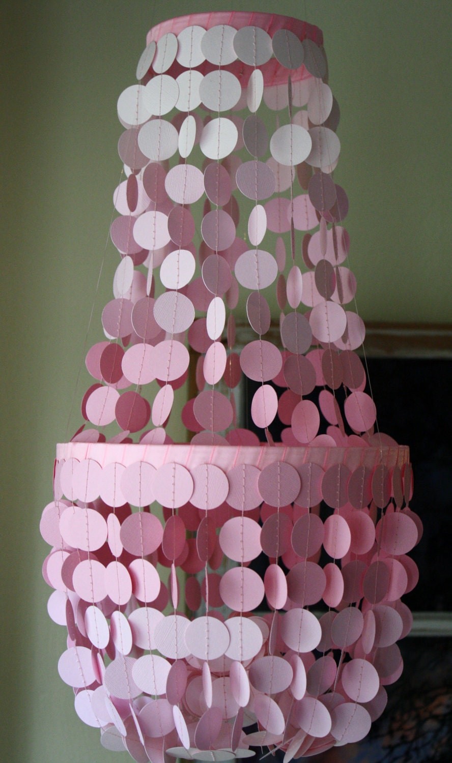 Choose your colors chandelier shape paper chandelier or mobile.  Weddings, showers, parties, nurseries, etc.