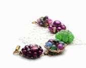 Vintage bracelet recycled CRIMSON & CLOVER Free international shipping