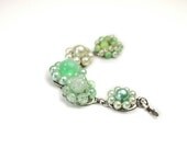 Vintage recycled bracelet . Upcycled, eco-friendly and one of a kind. Mint Chick. Free international shipping