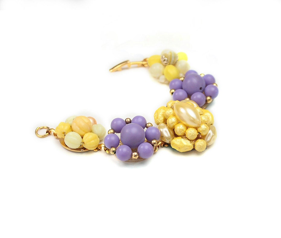 Recycled jewelry.  Vintage earring bracelet . Stunning and one of a kind. Jazz. Free international shipping