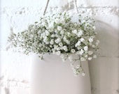 Simple White Porcelain Hanging Wall Pocket - Hideminy