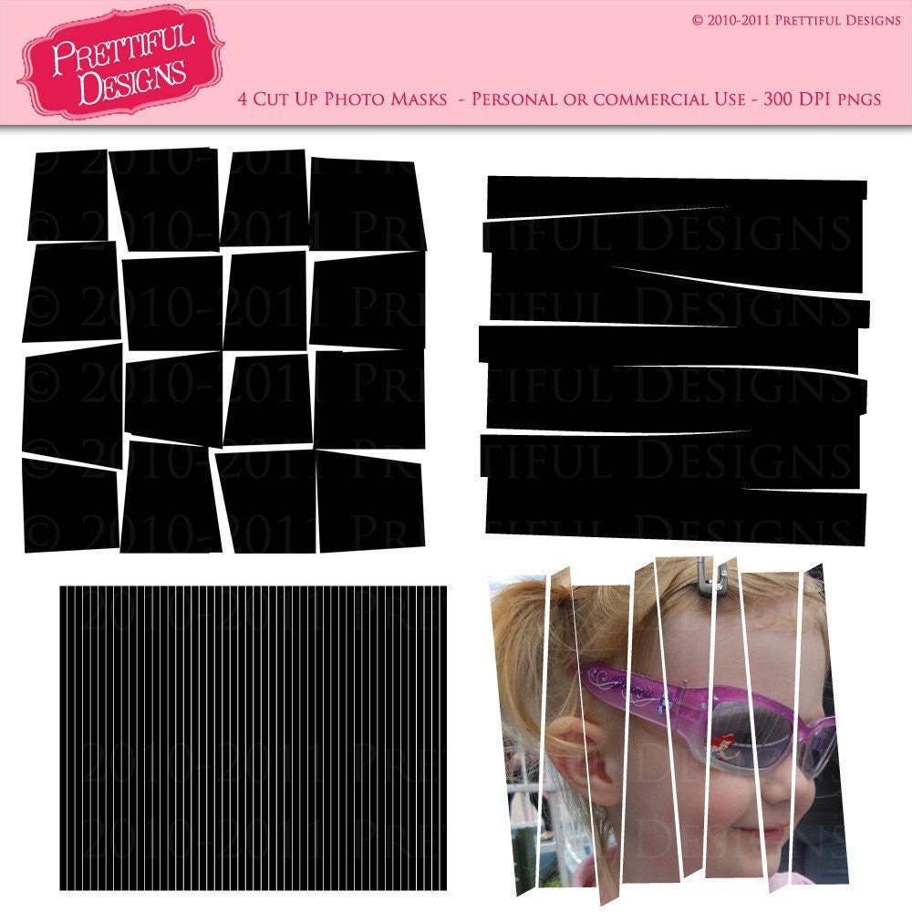 50% OFF SALE Cut Up Photo Masks for digital scrapbooking, photographers, photo cards (279) Il_570xn