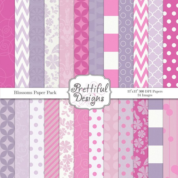 25% OFF SALE Digital Paper Pack - Personal and Commercial Use - Blossoms (289) Il_570xn