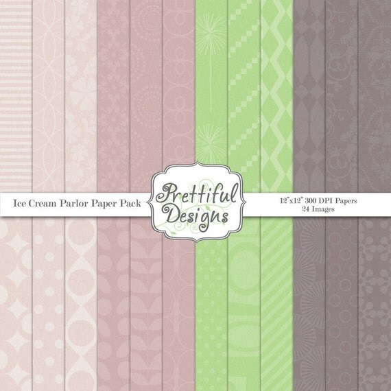 50% OFF SALE Backgrounds, digital backgrounds, pattern digital paper - Ice Cream Parlor (256) Il_570xn