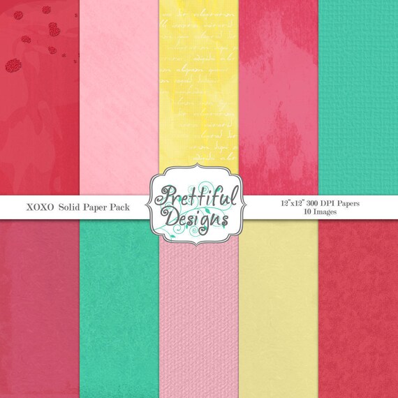 50% OFF SALE Digital Paper Pack - Personal and Commercial Use - XOXO Solids (225) Il_570xn