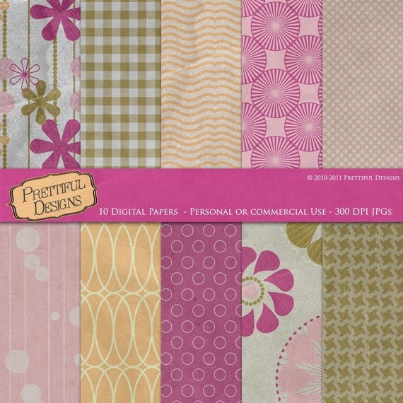 50% OFF SALE Digital Paper pack for digital scrapbooking, invites, and photographers - Jane (69) Il_570xn