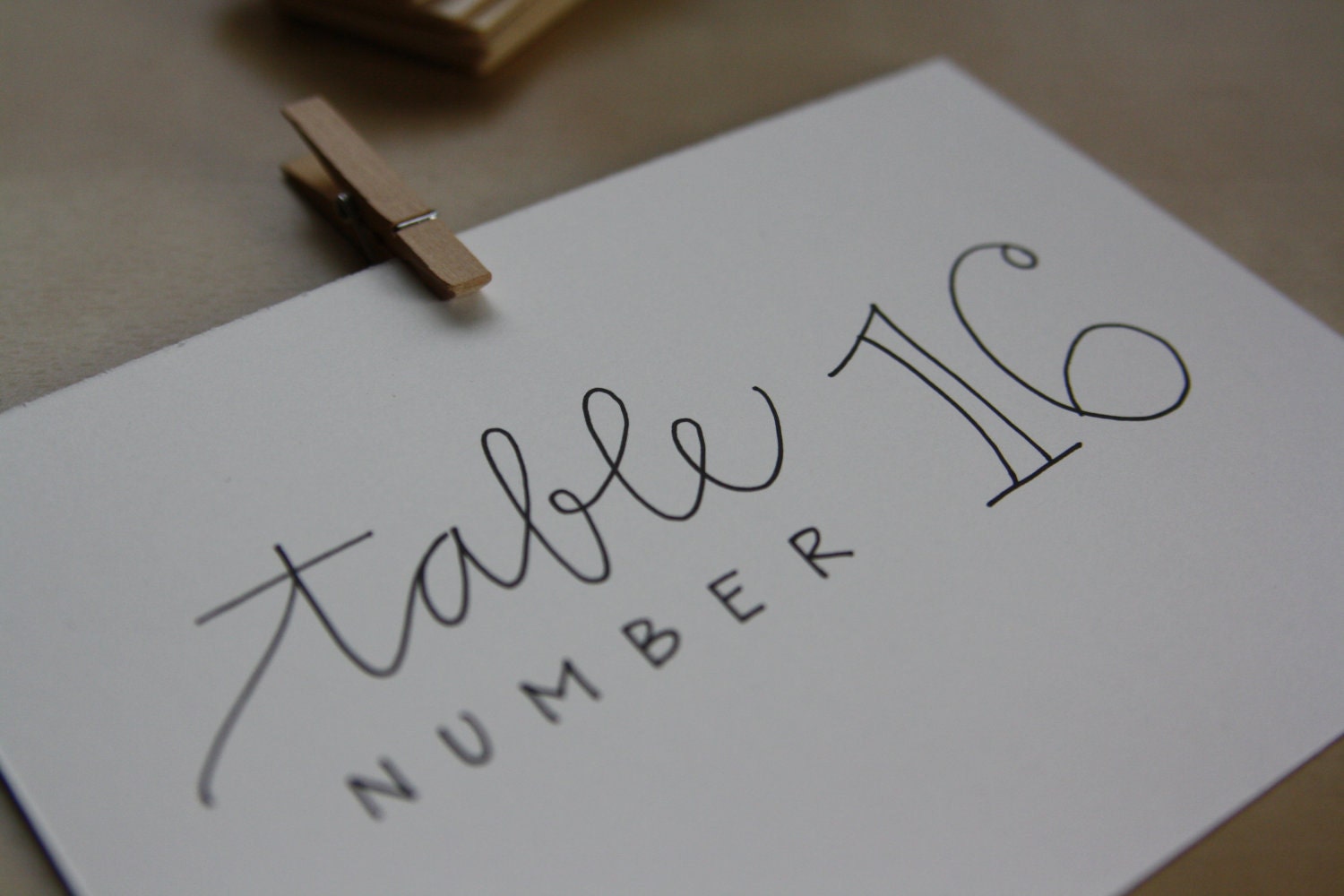 Custom Hand Lettered Table Number Signs