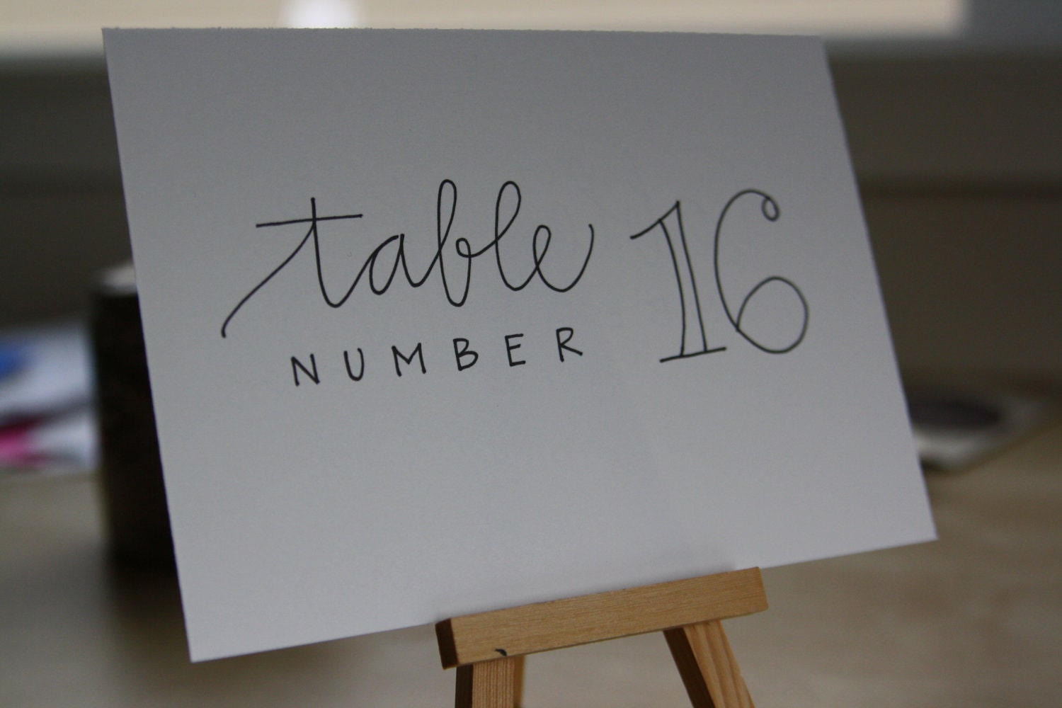 Custom Hand Lettered Table Number Signs
