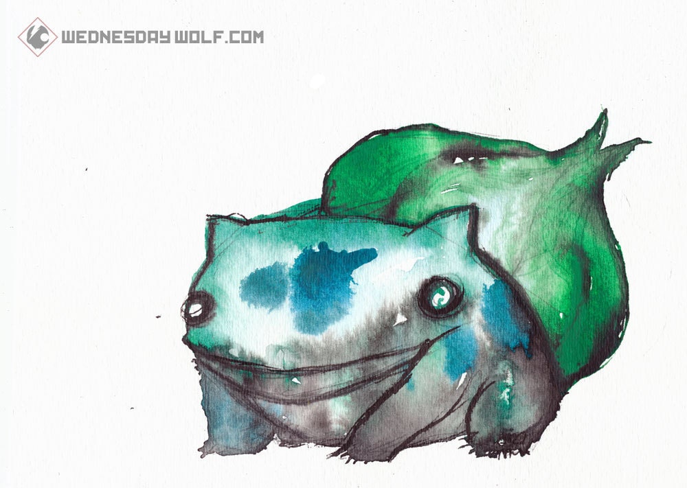 No001 Bulbasaur - Matte Print - 13"x19"
