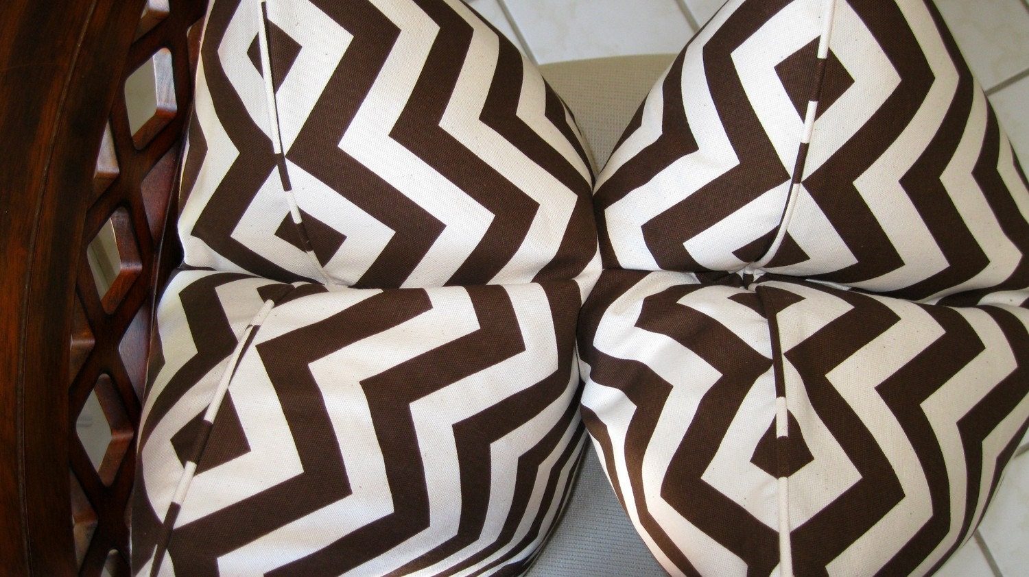 Chocolate Brown and Natural Chevron Pillow Cover Multiple sizes available, Decorative Pillow Cover, Accent Pillow, Throw Pillow, toss pillow