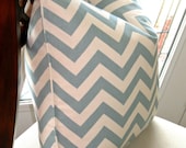 Soft Chambray Blue and Natural Chevron Pillow Cover, Decorative Pillow Cover, Accent Pillow, Throw Pillow, toss pillow