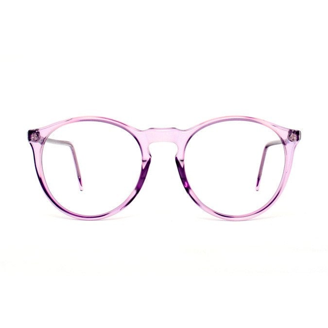 Violet transparent Round Vintage Eyeglasses