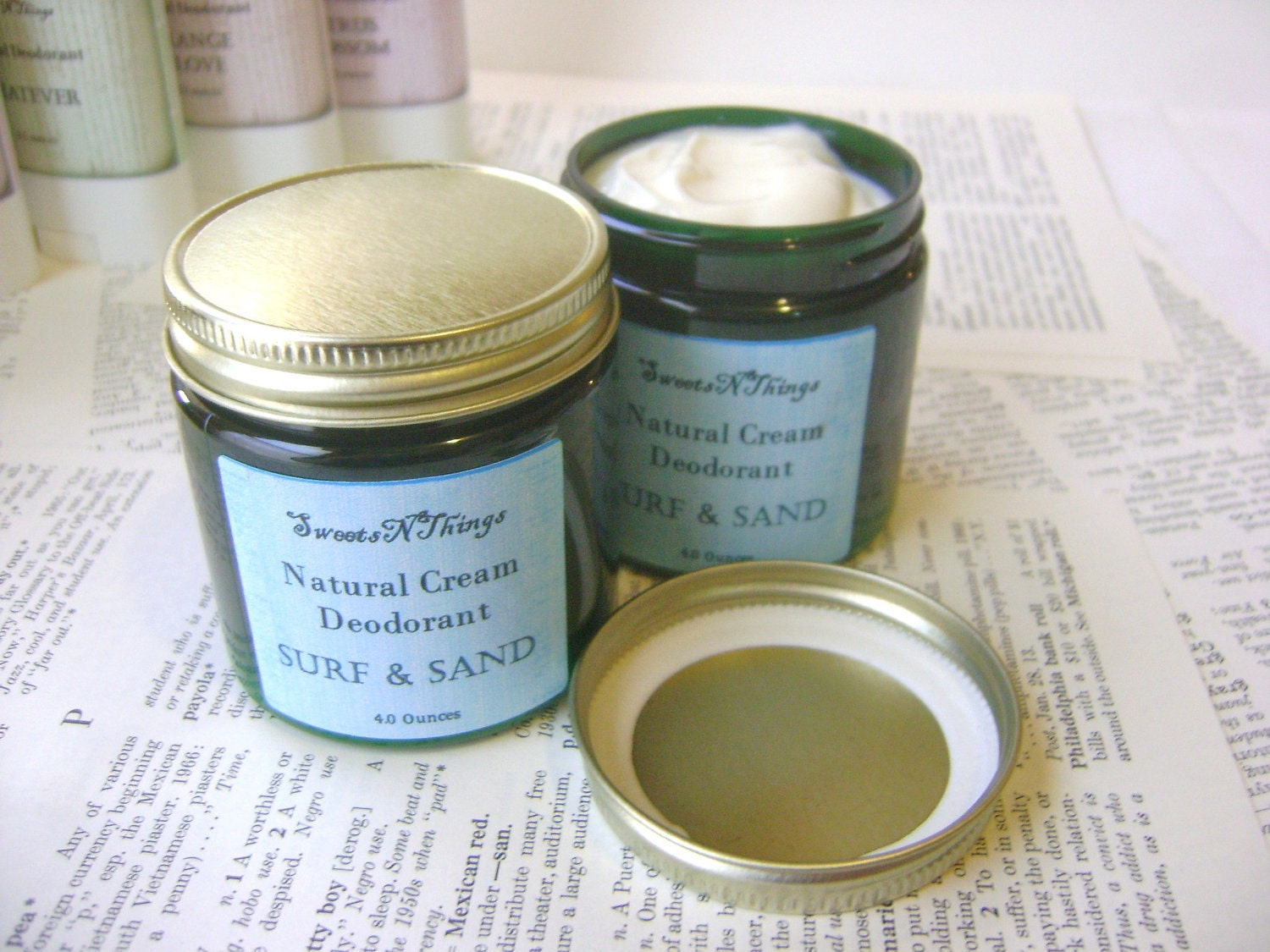 Natural Cream Deodorant, Surf and Sand Aquatic Unisex Scent