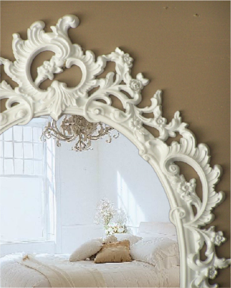 Lacey French provencal Mirror,White Baroque, Shabby