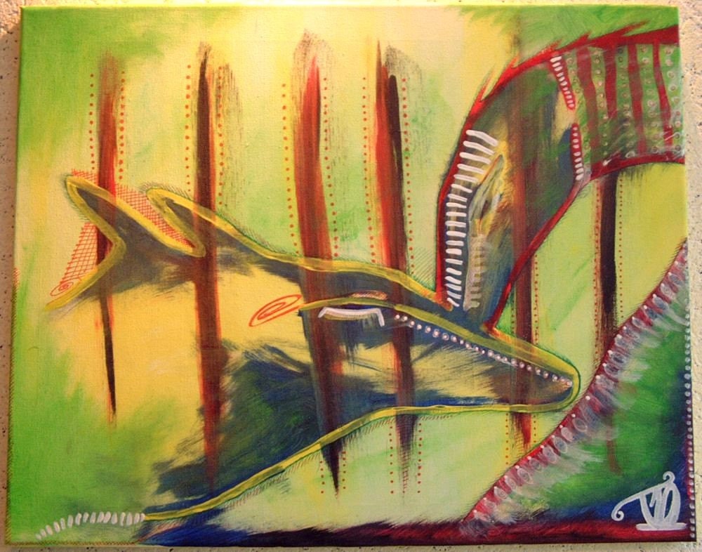 Original Painting - Six nails Two Dragons - only available for purchase inside of the Netherlands