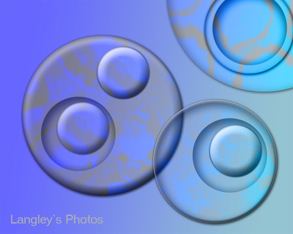 CIRCLES Blue, 8x10, Digital Collage, Fine-Art print
