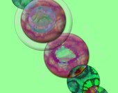 CIRCLES-Snail, 11x14, Green, Digital Collage, Fine-Art print
