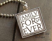 Beautiful Family Is Forever (318) Pendant Necklace with Domed Glass