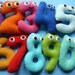 Handmade soft toy number set 0 to 9, large 9inch / 23 cm, safe for all ages.