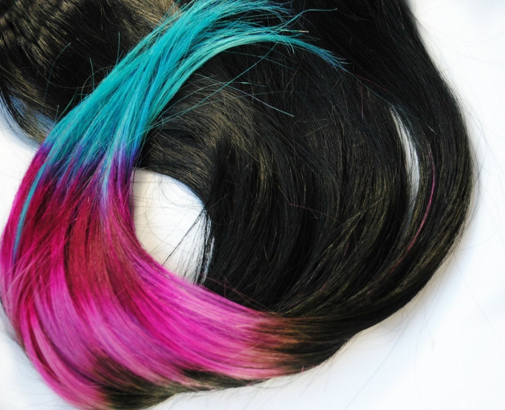 Electric Shock Human Hair Extensions Dip Dyed by MissVioletLace