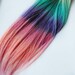 AZTEC PASTEL TRIBAL Inspired - Human Hair Extensions - Dip Dyed Tips / Tie Dyed Clip Ins // Blonde Peach Blue Purple Pink / Ombre Rainbow