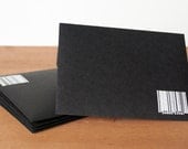 black envelopes set of five: bar code