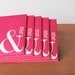 pink envelopes set of five: you & me ampersand