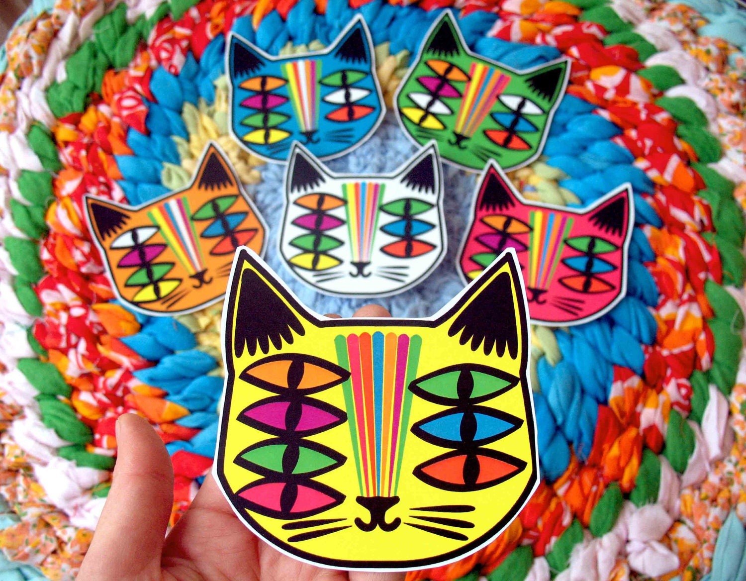 big Soyalegato lucky cat stickers 2 pieces