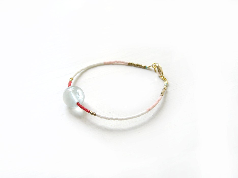 Fluorite and coral bracelet