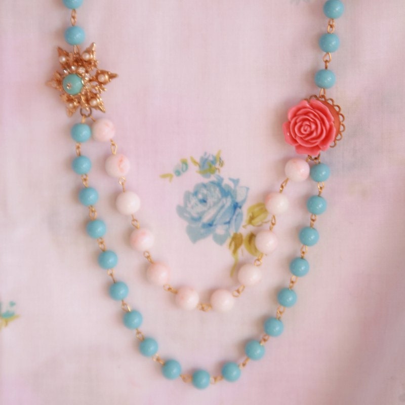 OOAK Vintage Brooch Necklace